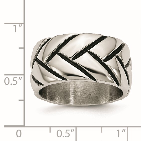 Stainless Steel Polished Braided Design Ring