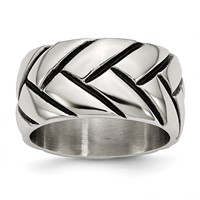 Stainless Steel Polished Braided Design Ring view 1