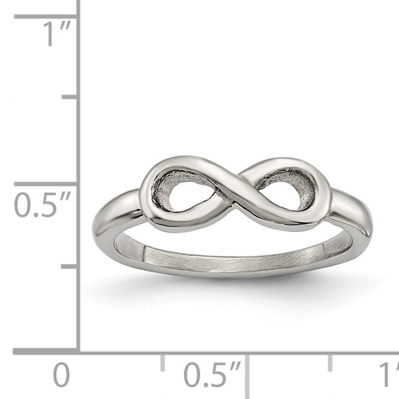 Chisel Stainless Steel Polished Infinity Symbol Ring