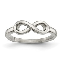 Chisel Stainless Steel Polished Infinity Symbol Ring view 1