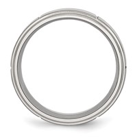 Chisel Stainless Steel Brushed and Polished Grooved 8mm Ridged Edge Band view 2