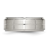 Chisel Stainless Steel Brushed and Polished Grooved 8mm Ridged Edge Band view 3