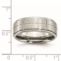 Chisel Stainless Steel Brushed and Polished Grooved 8mm Ridged Edge Band view 5