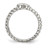 Chisel Stainless Steel Polished Twisted Heart Ring view 2