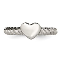 Chisel Stainless Steel Polished Twisted Heart Ring view 4
