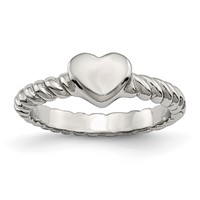Chisel Stainless Steel Polished Twisted Heart Ring view 1