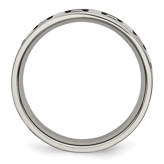 Stainless Steel Enameled Flat 6mm Polished Band