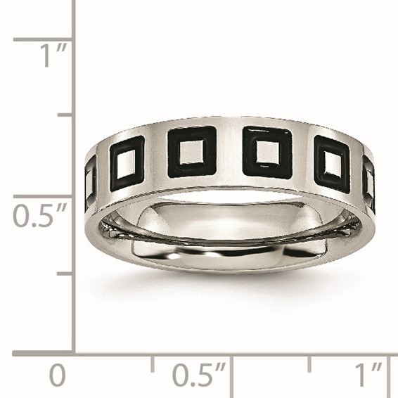 Stainless Steel Enameled Flat 6mm Polished Band