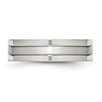 Chisel Stainless Steel Polished Band with Satin Center 6mm Grooved view 3