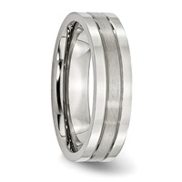 Chisel Stainless Steel Polished Band with Satin Center 6mm Grooved view 4