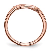 Stainless Steel Polished Pink IP-plated Twisted Ring view 2