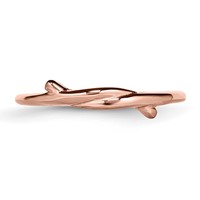 Stainless Steel Polished Pink IP-plated Twisted Ring view 4