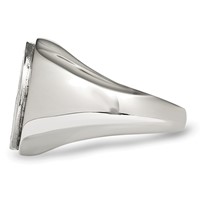 Chisel Stainless Steel Polished Black Enameled Cross Ring view 3