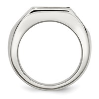 Chisel Stainless Steel Brushed and Polished Ring with 14K Gold Stripe Signet view 2
