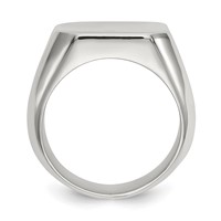 Stainless Steel Polished Square Signet Ring view 3