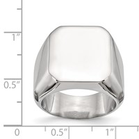 Stainless Steel Polished Square Signet Ring view 5
