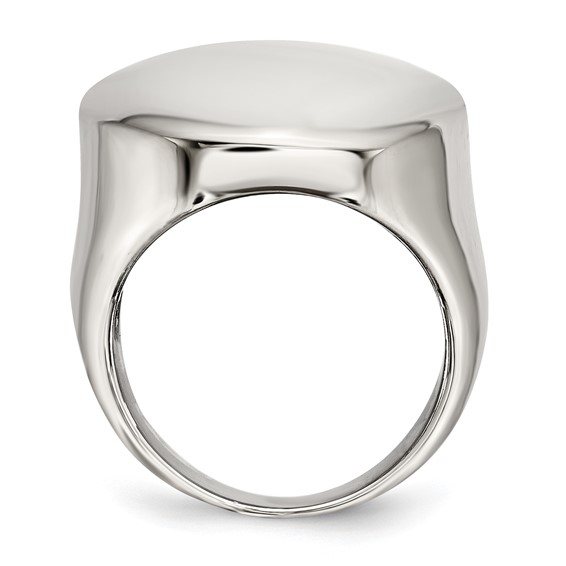 Stainless Steel Polished Circular Signet Ring