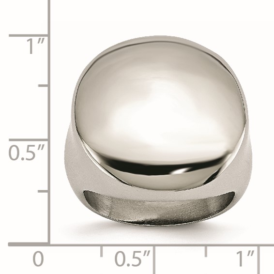 Stainless Steel Polished Circular Signet Ring