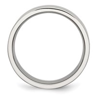Chisel Stainless Steel Polished Band with Satin Center 8mm Grooved view 2