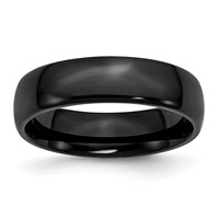 Chisel Stainless Steel Polished Black IP-plated 6mm Band view 1