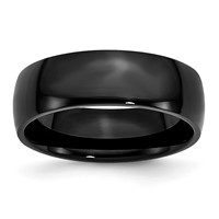 Chisel Stainless Steel Polished Black IP-plated 7mm Band view 1