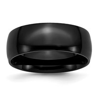 Chisel Stainless Steel Polished Black IP-plated 8mm Band view 1