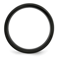 Stainless Steel 8mm Black IP-plated Grooved Brushed Polished Band view 2
