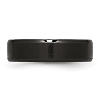 Chisel Stainless Steel Polished Brushed Center Black IP-plated 6mm Beveled Edge Band view 3