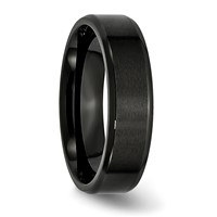 Chisel Stainless Steel Polished Brushed Center Black IP-plated 6mm Beveled Edge Band view 4