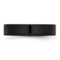 Chisel Stainless Steel Polished Black IP-plated 5mm Flat Band view 3