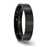 Chisel Stainless Steel Polished Black IP-plated 5mm Flat Band view 4
