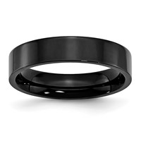 Chisel Stainless Steel Polished Black IP-plated 5mm Flat Band view 1