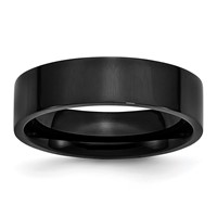 Chisel Stainless Steel Polished Black IP-plated 6mm Flat Band view 1