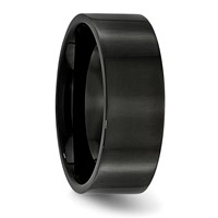 Chisel Stainless Steel Polished Black IP-plated 8mm Flat Band view 4