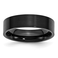 Chisel Stainless Steel Brushed Black IP-plated 6mm Flat Band view 1