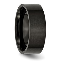 Chisel Stainless Steel Brushed Black IP-plated 8mm Flat Band view 4