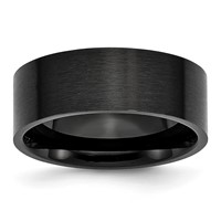 Chisel Stainless Steel Brushed Black IP-plated 8mm Flat Band view 1