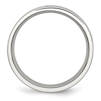 Chisel Stainless Steel Polished Band with Double Row Black Carbon Fiber Inlay 6mm view 2
