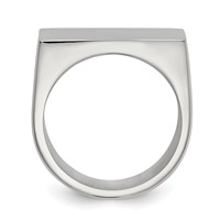 Stainless Steel Polished Signet Ring view 3