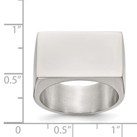 Stainless Steel Polished Signet Ring view 5