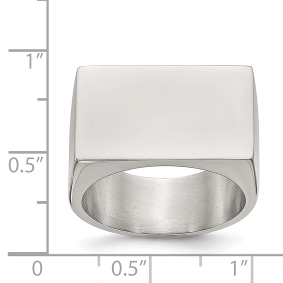 Stainless Steel Polished Signet Ring