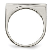 Stainless Steel Polished Signet Ring view 2