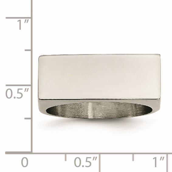 Stainless Steel Polished Signet Ring