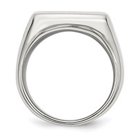 Stainless Steel Polished Signet Ring view 2