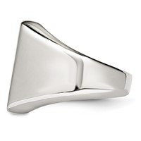 Stainless Steel Polished Signet Ring view 3