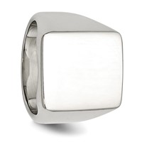 Stainless Steel Polished Signet Ring view 5