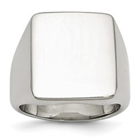 Stainless Steel Polished Signet Ring view 1