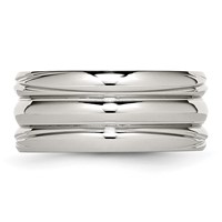 Stainless Steel Polished 10mm Grooved Band view 3