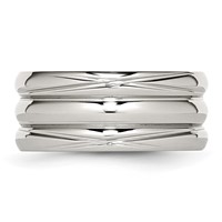 Stainless Steel Polished 10mm Grooved Band view 4