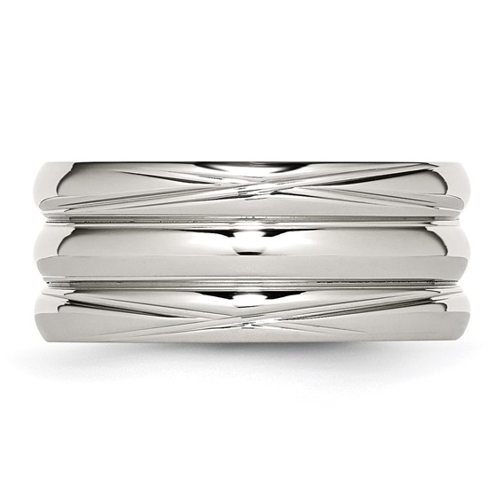 Stainless Steel Polished 10mm Grooved Band